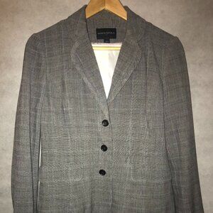 Banana Republic Gray Pinstriped Peplum Suit